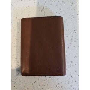 Buxton Brown Trifold Men's Wallet Solid Pattern